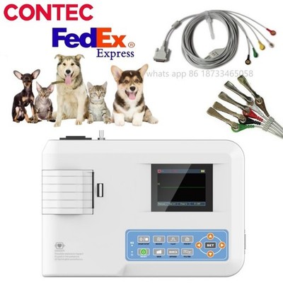 Single Channel 5 Lead ECG Machine Animal Pet VET Electrocardiograph Printer
