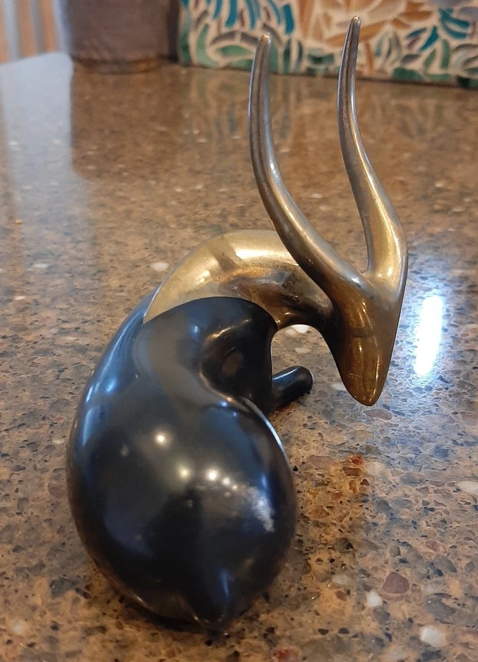 Escultura Loet Vanderveen Edición Limitada Bronce Antílope Oro Firmada 1044/2500 Foto 2 de 4