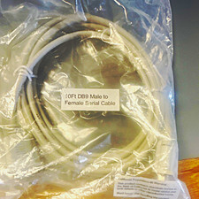 10ft DB9 RS-232 Serial Cable 1:1 DB9 Male to DB9 Female Gray Universal