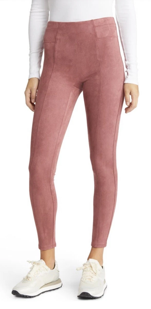 NWT Spanx Faux Suede Leggings - 20322Q - Rich Rose Pink - Petite