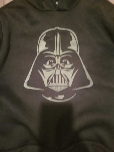 Star Wars Darth Vader gray graphic black Hoodie Sweatshirt Boy 8 tech fabric NWT - Picture 3 of 4