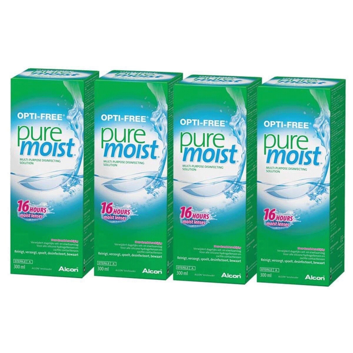 Alcon Opti Free Pure Moist MultiPurpose Contact Lens Solution 4 x 300ml 6 Months