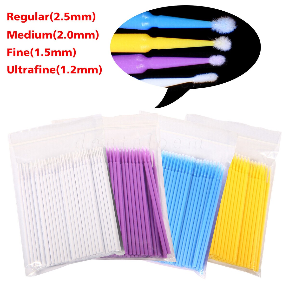Micro Brushes Applicators Microbrush Dental (Regular, Fine, Super