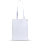 1 x Plain White 100% Cotton Long Handle Shopping Shoulder Bag, Eco Friendly