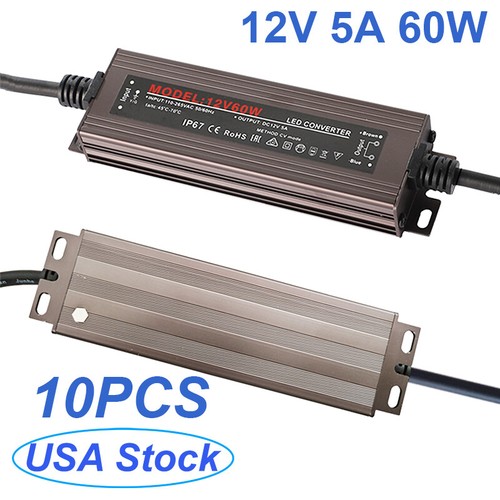 10 Pack 12V 5A 60W Led Power Supply Led Strip Lights Led Driver Power Adapter