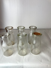 lot of 6 vintage half pint milk bottles
