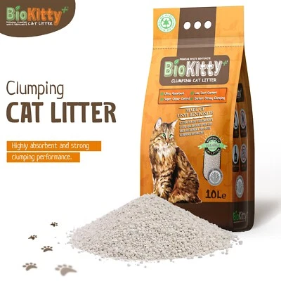 BIOKITTY Clumping Cat Litter Natural Bentonite Dust Free Odor Control Kitten Hygiene Clay