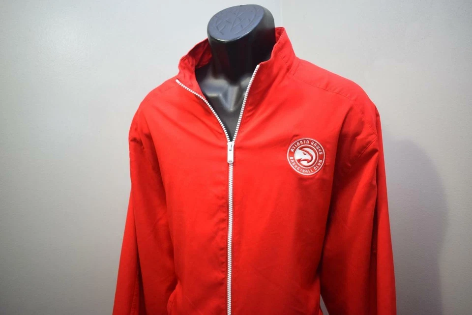 Chaqueta de baloncesto Adidas NBA Atlanta Hawks cremallera completa roja atlética para hombre talla XL Foto 3 de 4