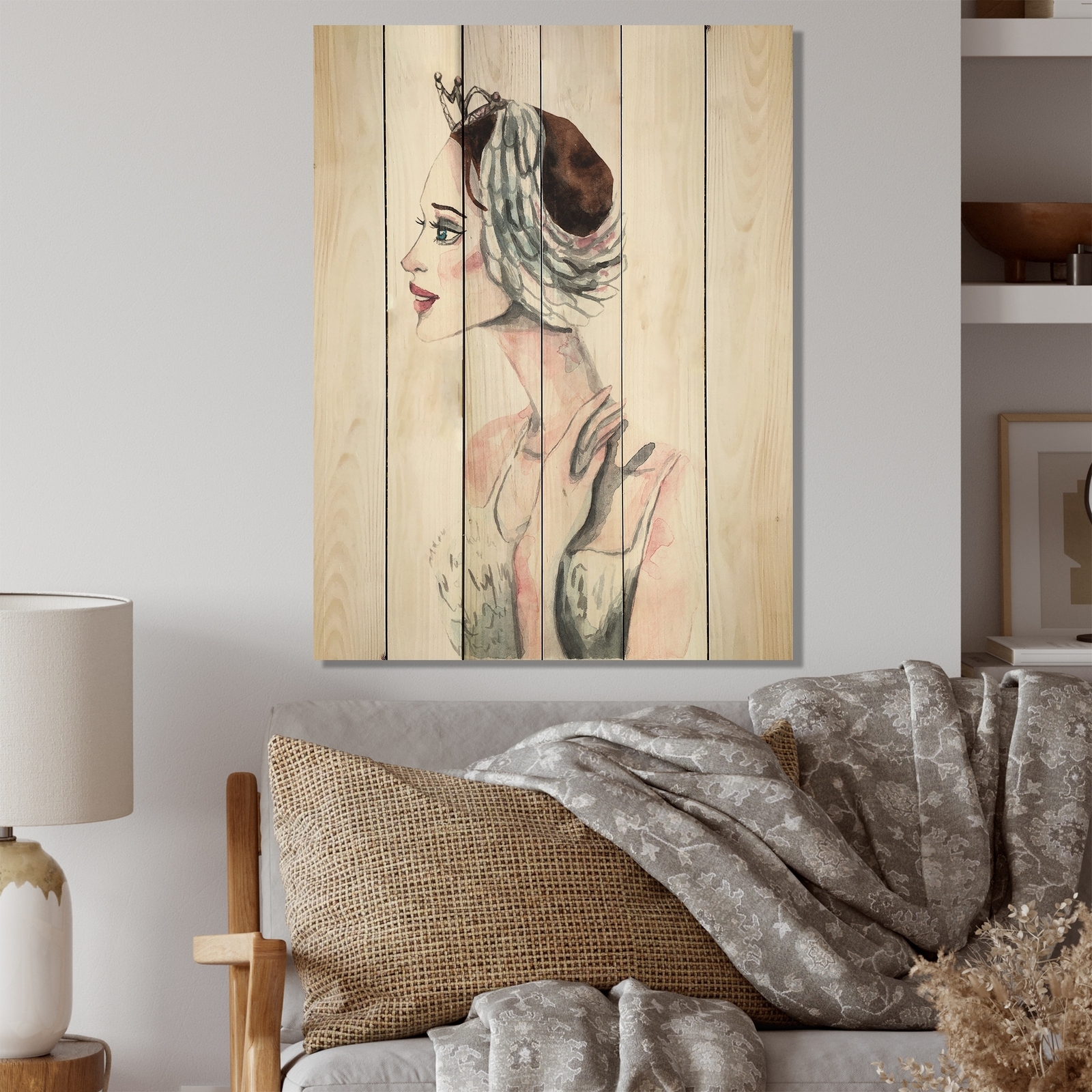 Designart 'Portrait Of A Grunge Girl III' Vintage Wood Wall