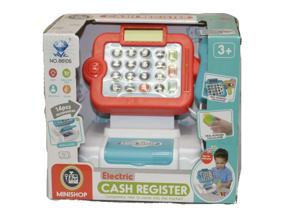 EMECO Registrierkasse Kaufladen Kinder mit Kasse Scanner Spiel Spielzeug