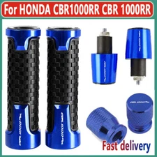 3PCS 7/8" 22MM Handlebar Grips Handle Bar End Cap Tire Valve For HONDA CBR1000RR