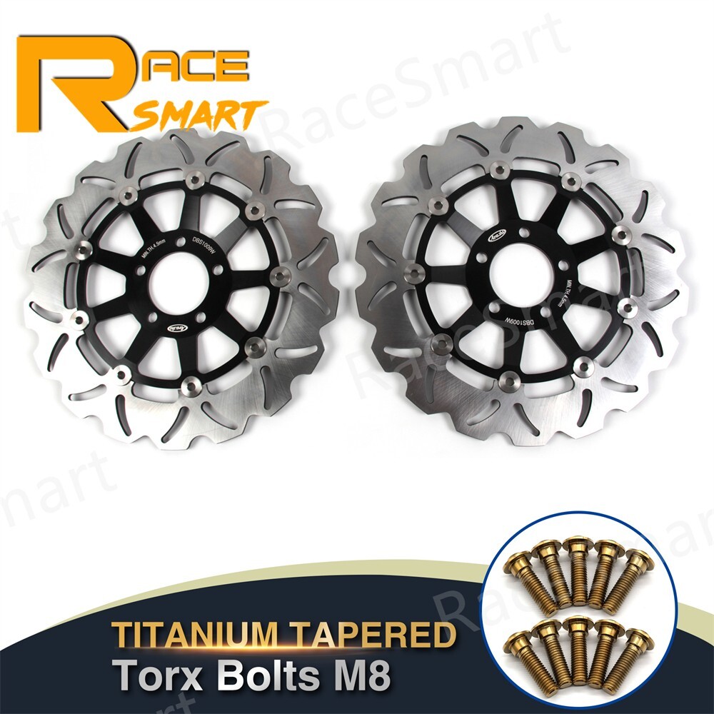 Front Brake Disc Rotors + Bolts Screws For Kawasaki Ninja ZX11