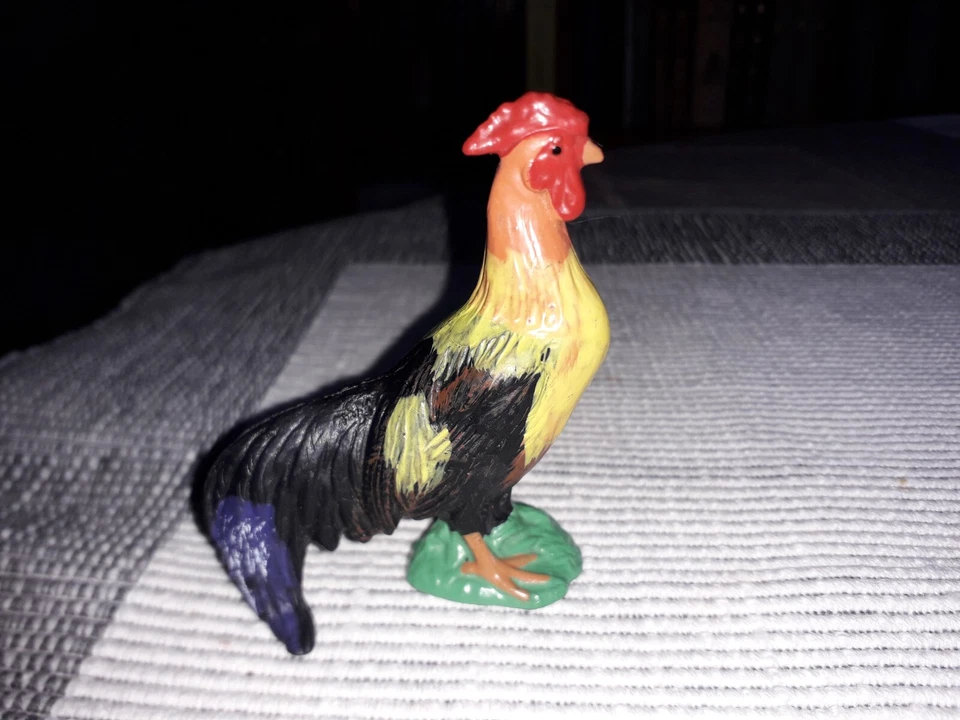 SCHLEICH 2016 - Grand coq aux plumes colorées jaunes orange vertes noires bleues - Photo 1/4