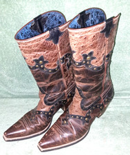 Ariat Rogue Boots Women 9 B Brown Leather Western Pointed Snipped Toe 10008778