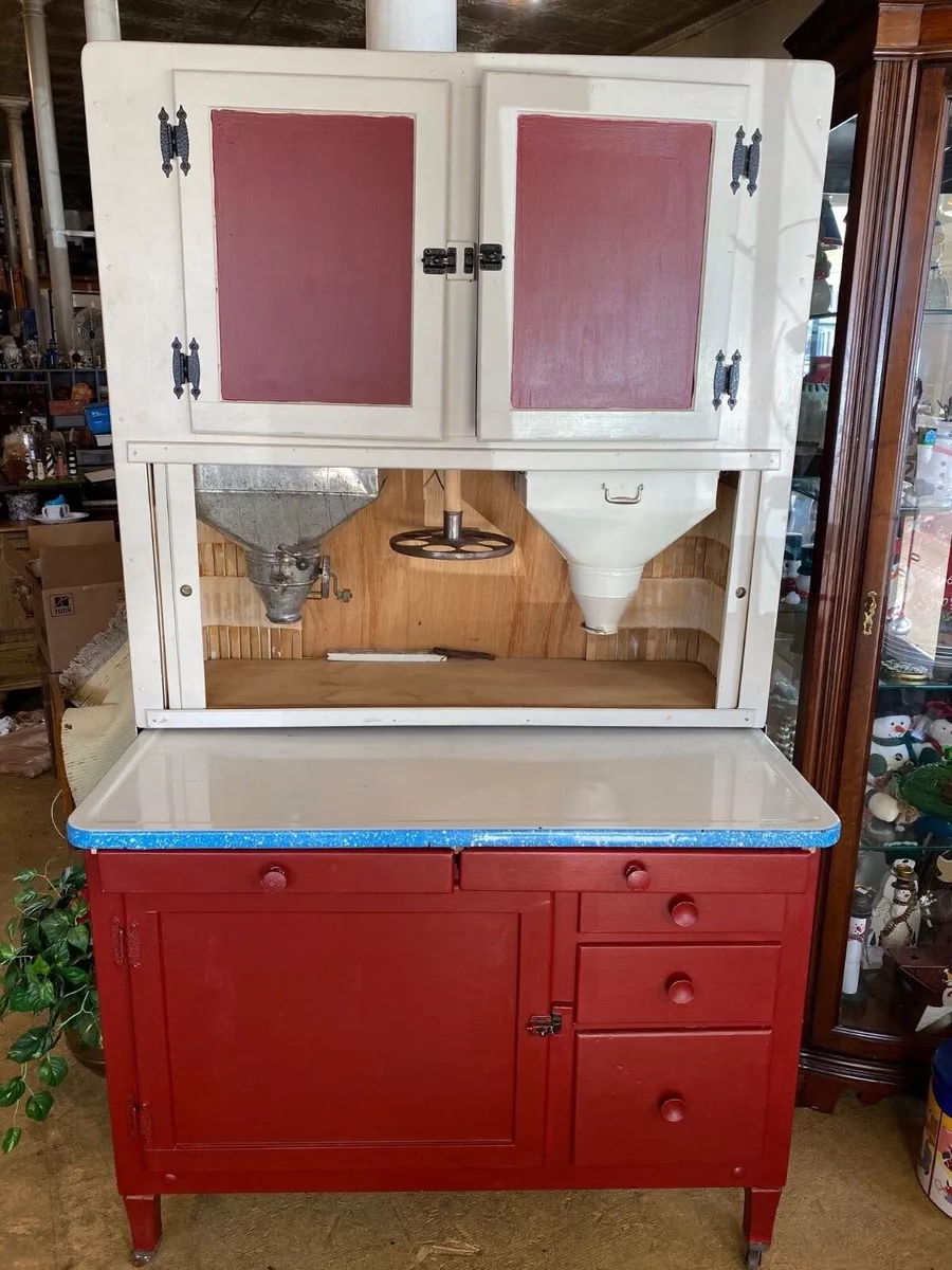 Antique Hoosier Cabinet W Flour