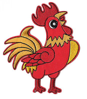 Rooster - Farm - Chicken - Embroidered Iron On Applique Patch - 4 3/8