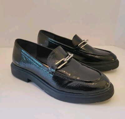 Alfani Black Patent Galilyoo Step N Flex Comfort Slip On Loafers Women's 10 