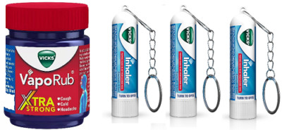Vicks VapoRub Xtra Strong 50 ml and Vicks Keychain 3 Inhaler