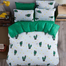 New Cactus Printing Green Bedding Set Duvet Cover Sheet Pillow Case Four-Piece