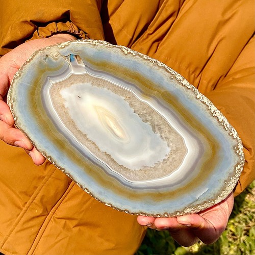 1.67LB Natural Agate Slice Geode Polished Crystal Quartz Gemstone Healing - 第 11/12 張圖片