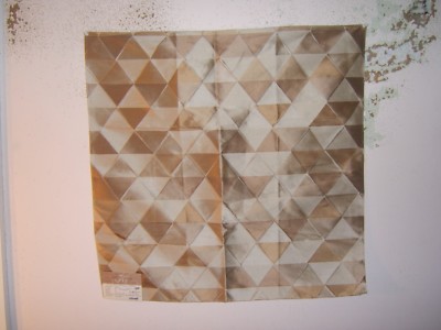 Highland Court ''Embroidered Diamonds'' geometric, 100% Silk remnant, color mocha