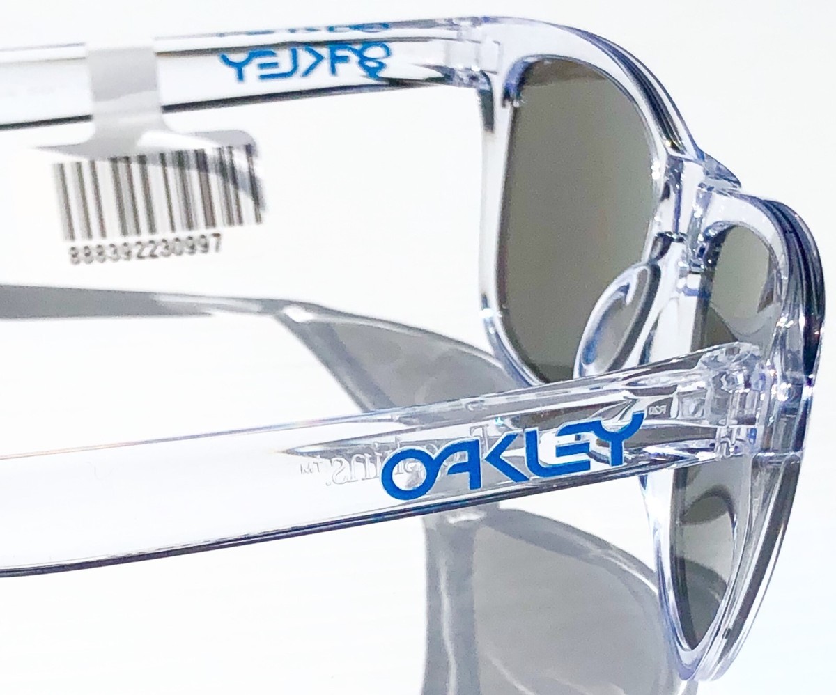 NEW Oakley Frogskins Clear Crystal with PRIZM Sapphire Blue