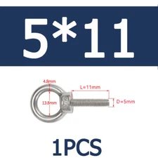 M5  304  Lifting Eye Bolts Ring Shape Screws hooking Nuts Part Stainless Steel