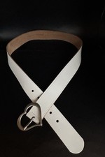 Leather Belt With Heart Buckle Women Size Small Medium