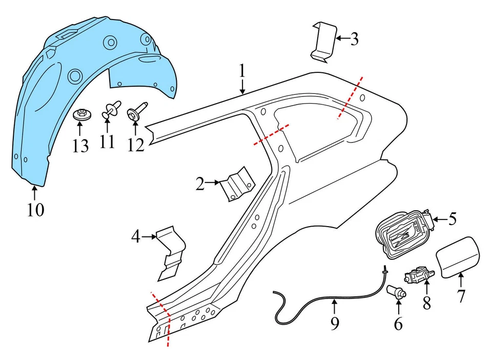 2013-2015 BMW 335I XDRIVE - REAR LEFT Fender Liner / Wheel Housing Cover - Image 3 of 4