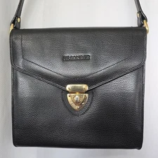 Vintage Jil Sander Crossbody Shoulder Black Leather Bag Rare
