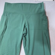 Members Mark Everyday Flare Yoga Pants Green High Rise Side Pockets XL LBSS1250