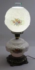 Vtg Gone With The Wind Three Way Milk Glass Globe Lamp Rose 21"