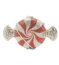 Peppermint Candy Beaded Bag Clutch Handbag Christmas NATASHA New