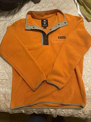 Columbia Helvetia II Men's Fleece 1/2 Zip Mock Neck Pullover Orange M