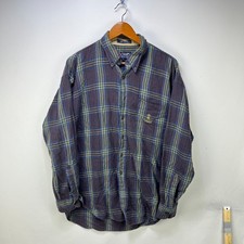 Vintage Chaps Ralph Lauren Dark Plaid LS Button Shirt L