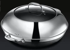 🔥 HexClad 14″ Commercial Wok + Glass Lid – NEW Open Box
