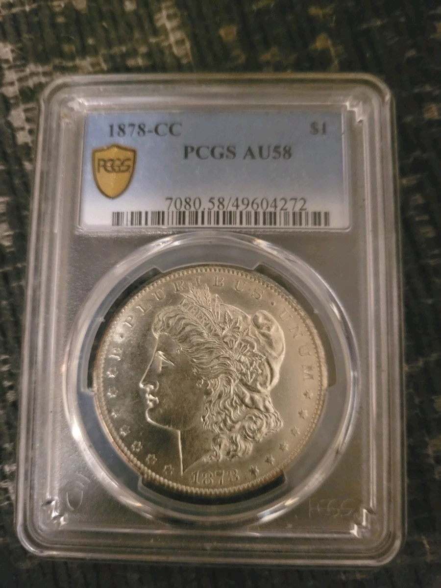 Silver AU 58 Graded 1878 Year Morgan US Dollars (1878-1921) for