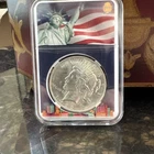 1922 UNCIRCULATED PEACE LIBERTY 90% SILVER DOLLAR .77 OZ TROY ASW LOT COIN SLAB