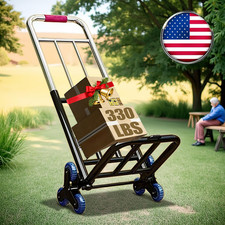 Stair Climbing Cart Heavy Duty Folding Hand Truck Dolly 330 lbs 6 Wheels  Ropes