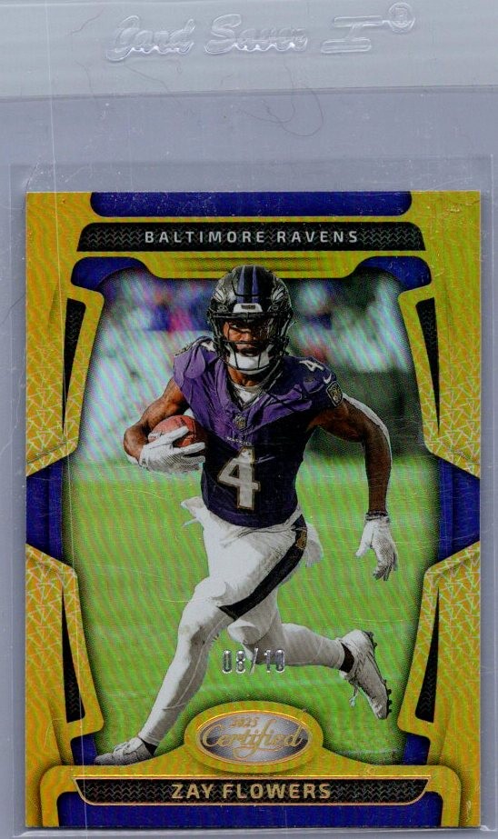 2025 Panini Certified #8 Zay Flowers Mirror Gold #/10