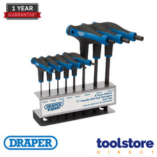 Draper 33873 T-Handle Metric Ball Ended Hex Allen Key/Wrench Set 2mm-10mm +Stand