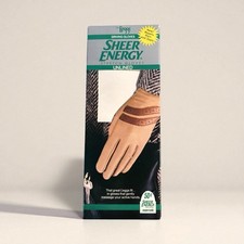 L  EGGS SHEER ENERGY STRETCH DRIVING GLOVES-UNLINED-TAN-New/in/Box-Vintage-1990