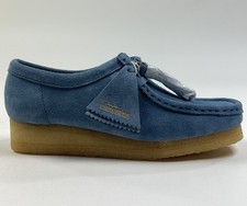 Clarks Wallabee French Blue Suede Womens 6.5 Shoes Moccasin Casual 26179157