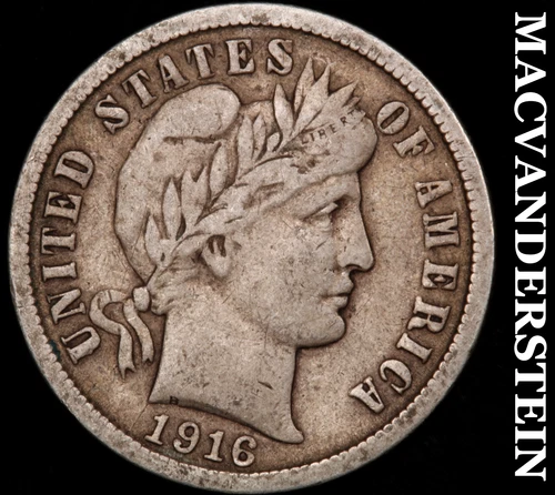 1916 Barber Dime-Very Fine Scarce Better Date No Reserve #i1184
