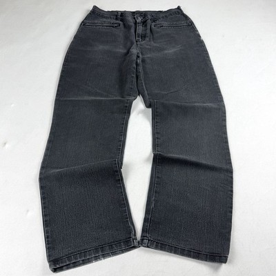 Womens Vintage Grey Denim Jeans Straight Fit Faded Y2K Casual Streetwear Cotton
