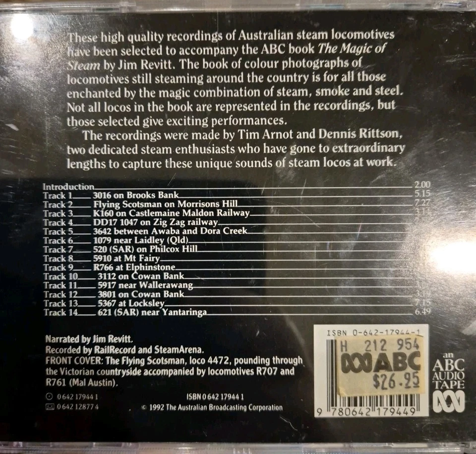 THE SOUND OF STEAM CD ABC AUDIO TAPE TIM ARNOT & DENNIS RITTSON TRAIN RECORDINGS - image 2 of 4