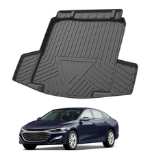 Black TPO Rear Cargo Trunk Liner Carpet Mat Set for Chevrolet Malibu 2016-2024