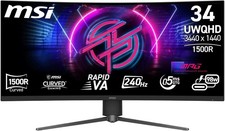 Image of MSI MPG 346CQRXF X24 34-Inch UWQHD 1500R Gaming Monitor in Black - Refurb