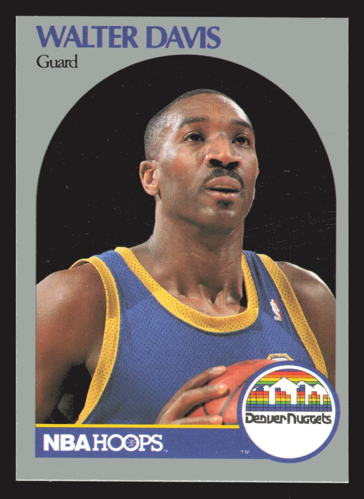 Walter Davis 1990-91 Hoops #93 Error Denver Nuggets NBA Basketball Card