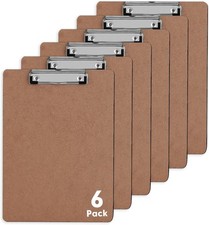 Clipboards, 6 Pack Hardboard Office Clipboards, Low Profile Clip, Clip Boards 8